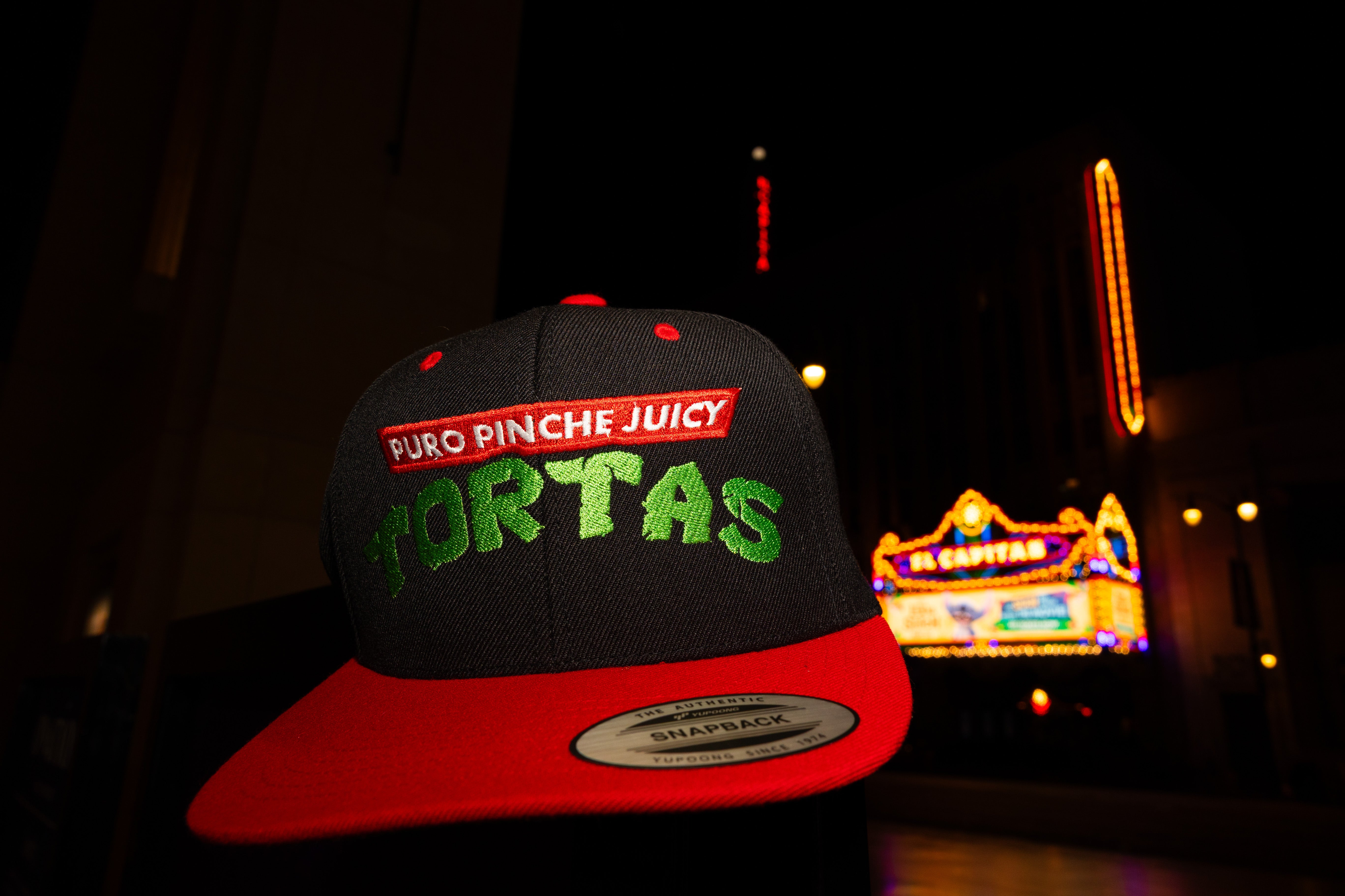 Puro Pinche Juicy Torta Power Snapback Hat – Structured Fit