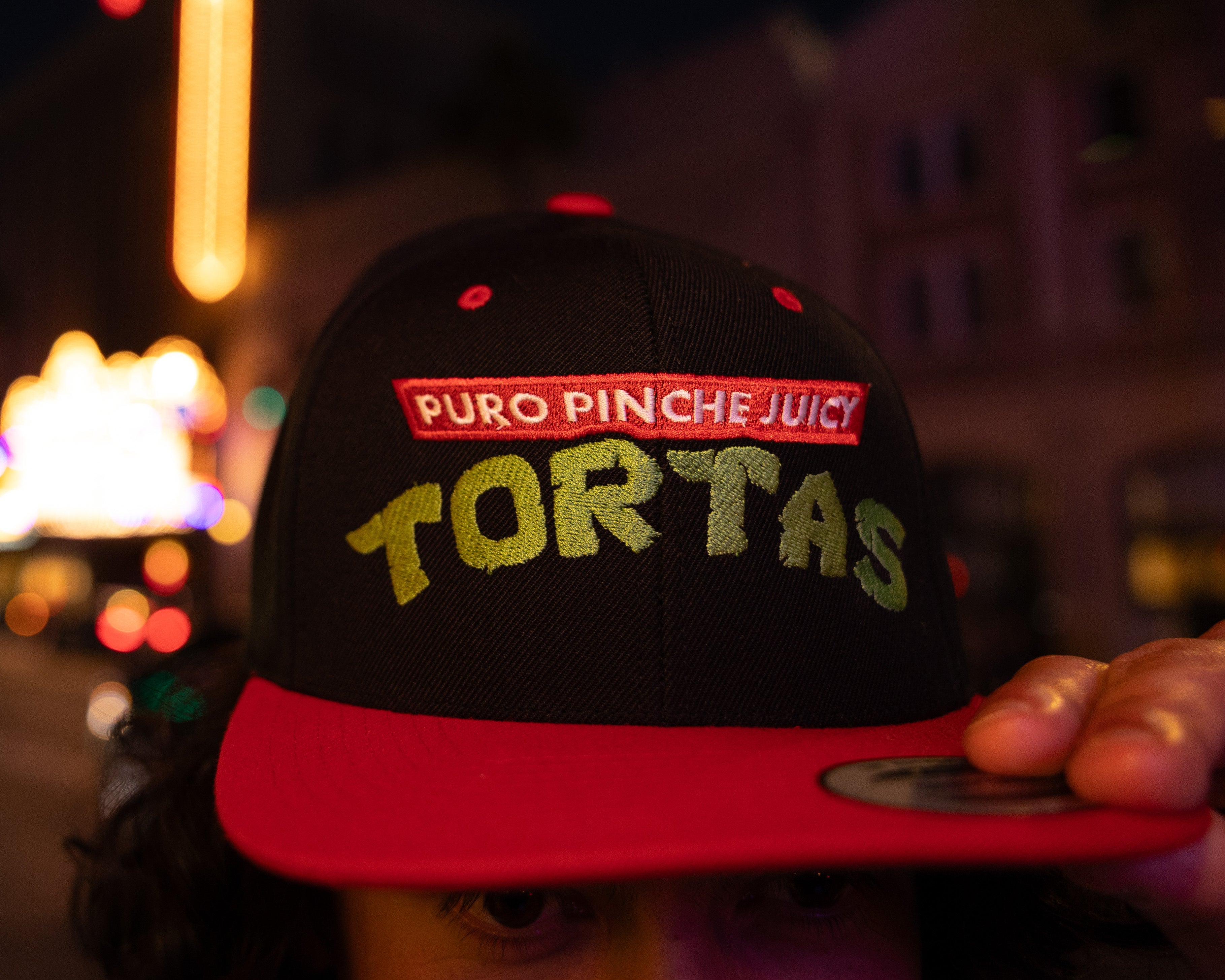 Puro Pinche Juicy Torta Power Snapback Hat – Structured Fit
